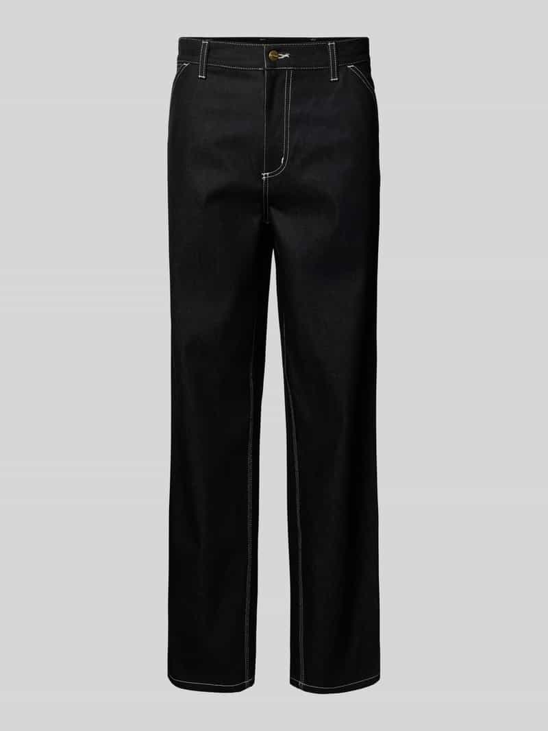 Jeansy o kroju baggy fit z wpuszczanymi kieszeniami model ‘SIMPLE PANT’