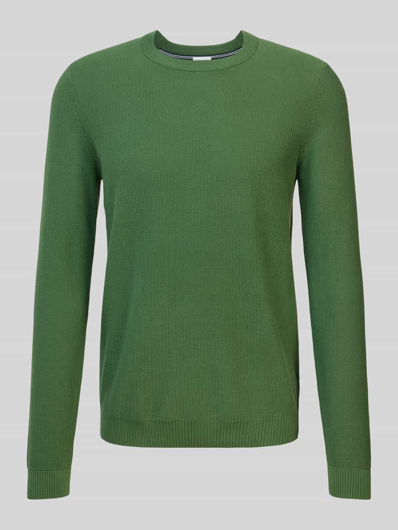 Sweter z dzianiny z prążkowanymi wykończeniami