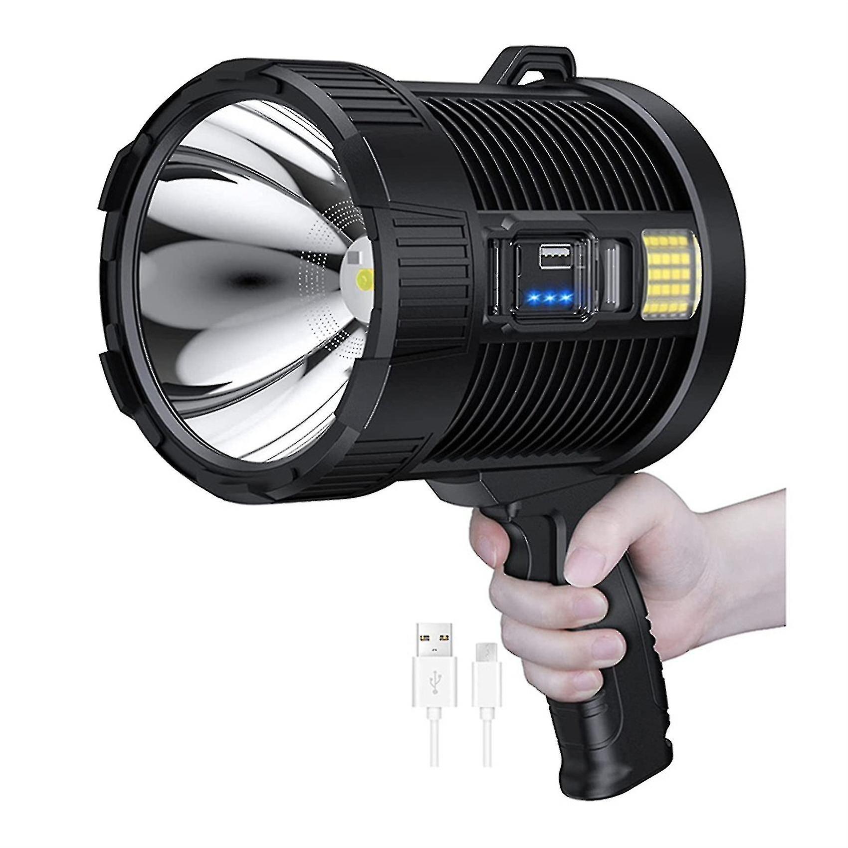 Akumulatorowy reflektor, 100000 lumenów Reflektory punktowe LED Latarka ręczna Super Outdoor Solar SpotliF-F