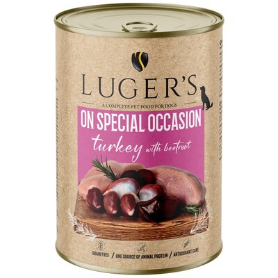 Karma dla psa LUGER’S On Special Occasion z indykiem i burakiem 400 g