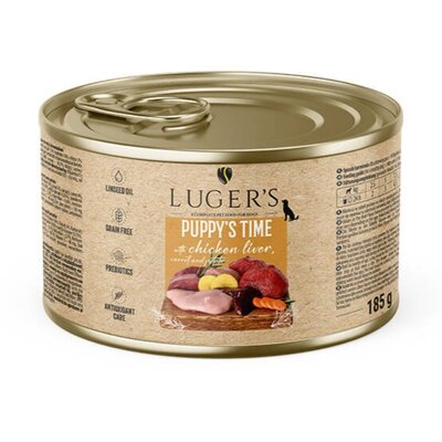 Karma dla psa LUGER'S Puppy's Time z wątróbką z kurczaka, marchewką i ziemniakiem 185 g