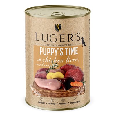 Karma dla psa LUGER'S Puppy's Time z wątróbką z kurczaka, marchewką i ziemniakiem 400 g