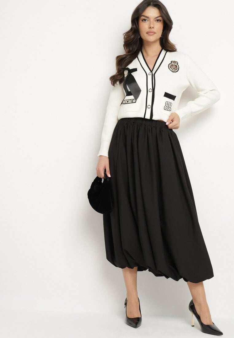 Czarna Spódnica z Wiskozą w Stylu Bombki Dennielle