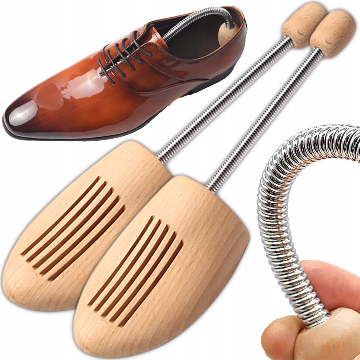 Prawidła do Butów Drewniane Sprężynowe Prawidło do Butów 43-44 Para Mocne