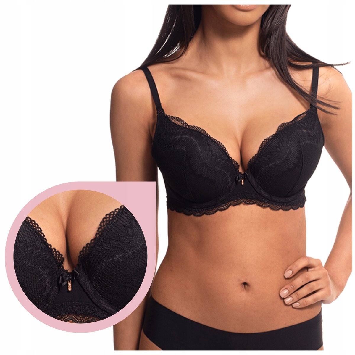 Biustonosz Agio DB-9222 My Body Push up czarny - 95C