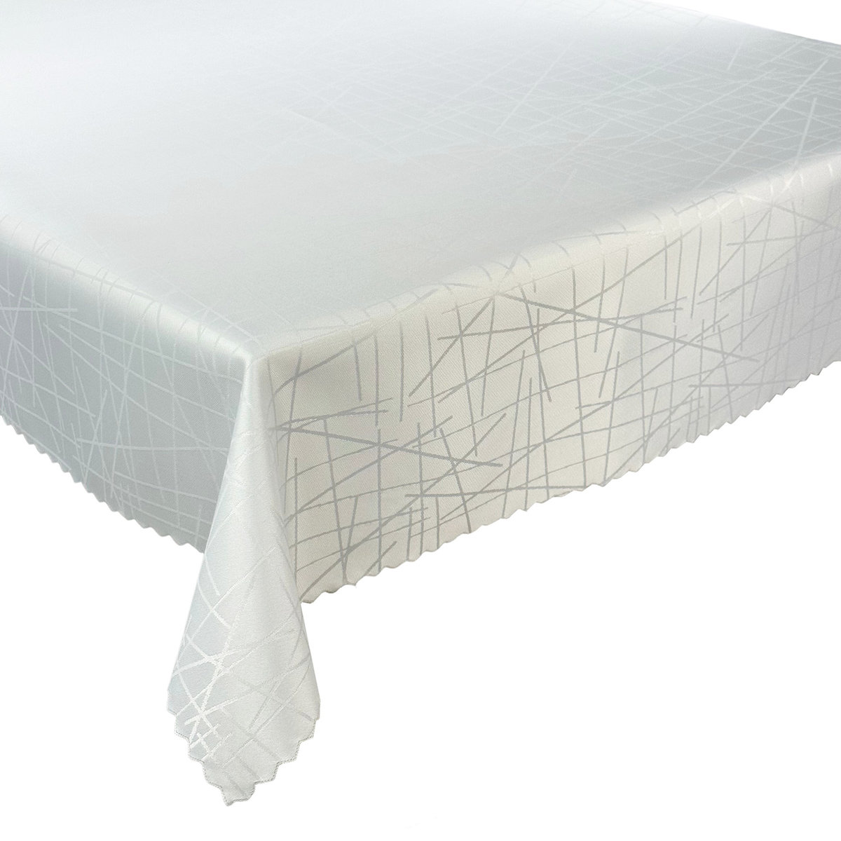 Obrus Plamoodporny Biały Kreski-130x280 cm