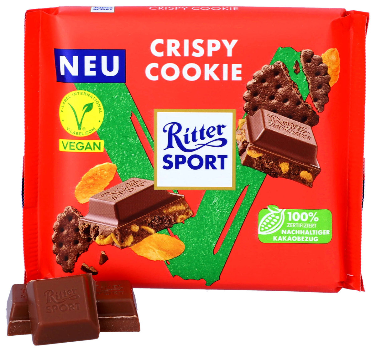 Ritter Sport, czekolada wegańska, chrupiące ciasteczka, 100g