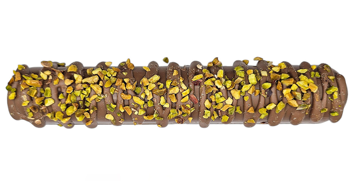 Baton z mlecznej czekolady z nadzieniem pistacjowym 165g