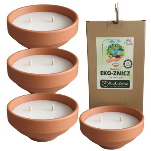 Znicz otwarty zalewany ceramiczny ZC-5 wys: 7cm Śr.13 Całoroczny 4 sztuki