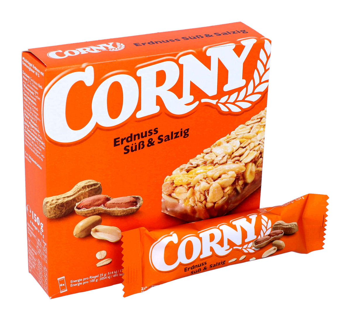 Corny, baton zbożowy, słodko-słone orzechy, 6 sztuk