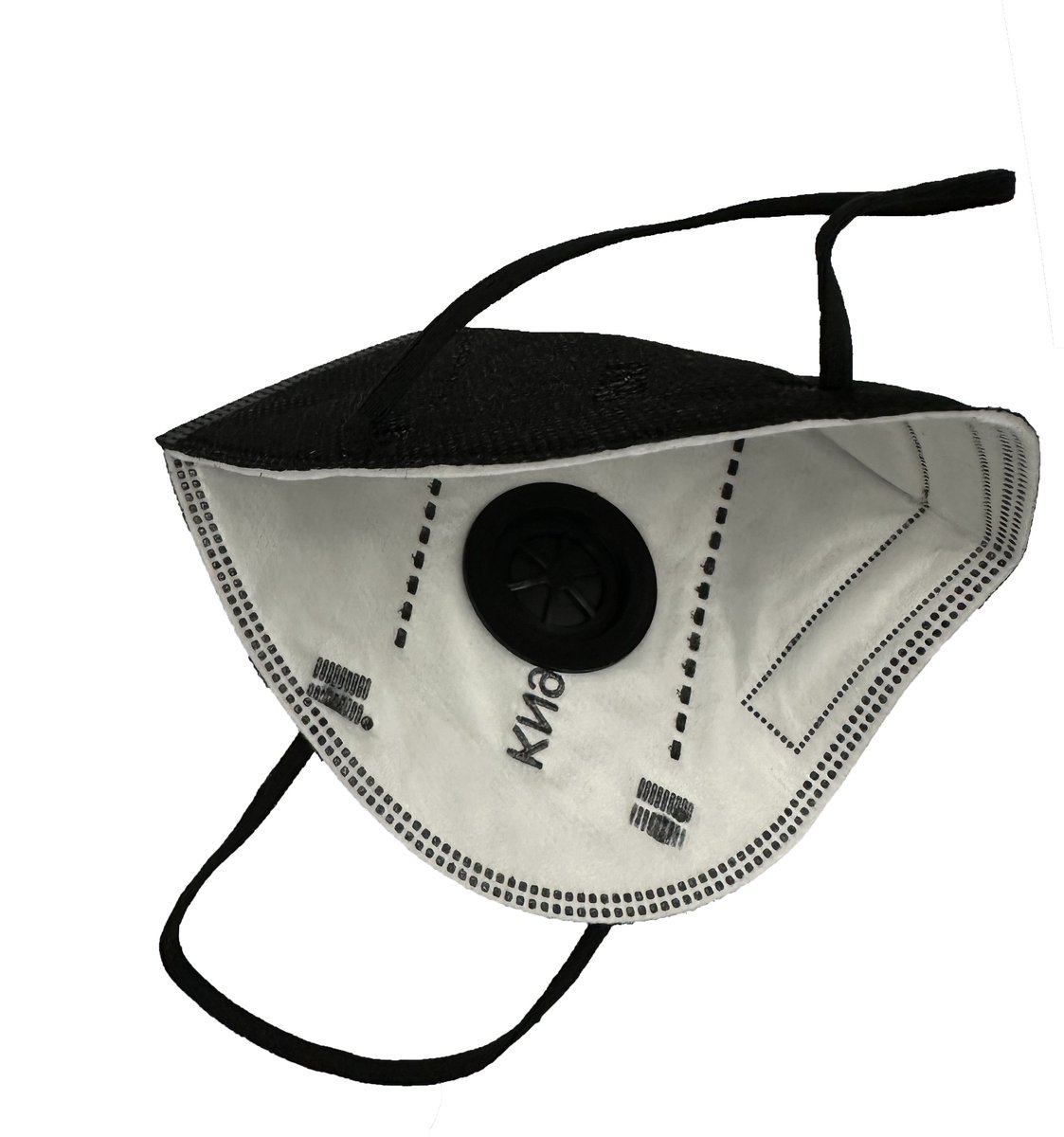 PÓŁMASKA ANTYWIRUSOWA ANTYPYŁOWA FFP2 KN95 Z ZAWORKIEM CZARNA 10 szt.