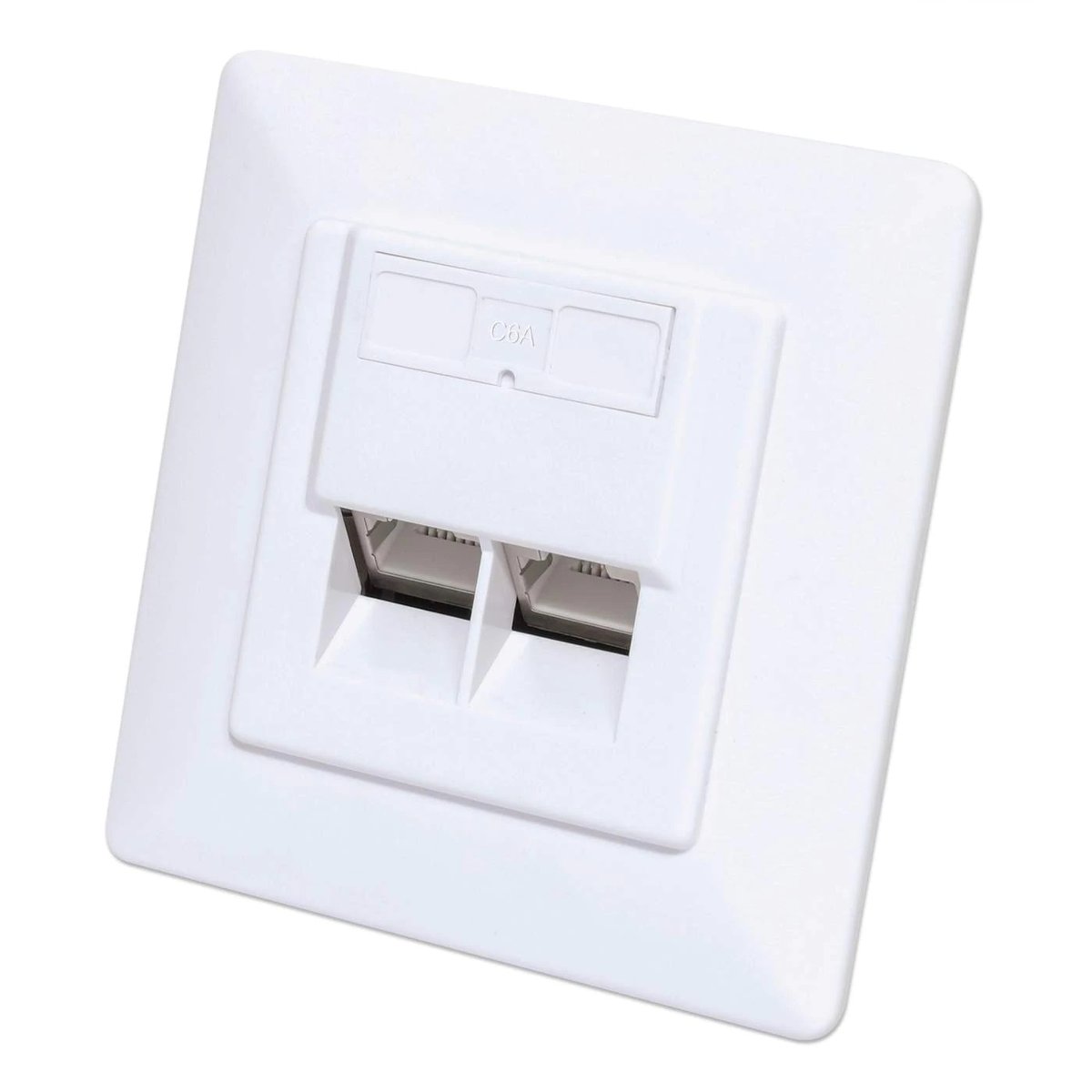 Intellinet Gniazdo sieciowe podtynkowe 2x RJ45 Cat6a 10G, STP, białe