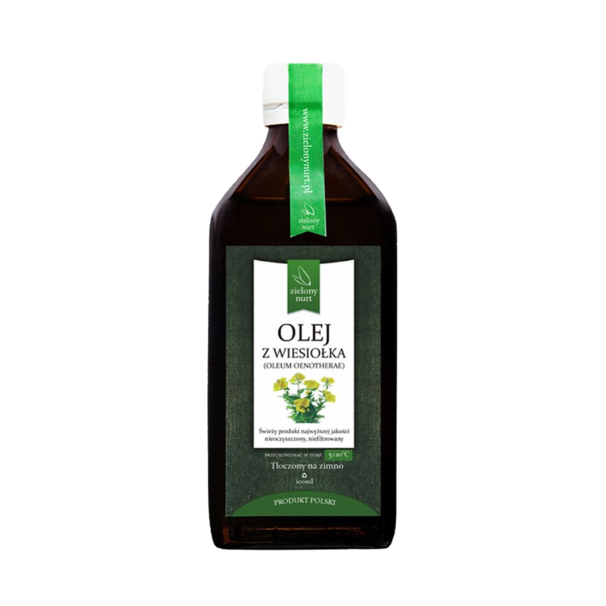 Zielony Nurt Olej Z Wiesiołka Tłoczony Na Zimno Łagodny Smak 100 Ml