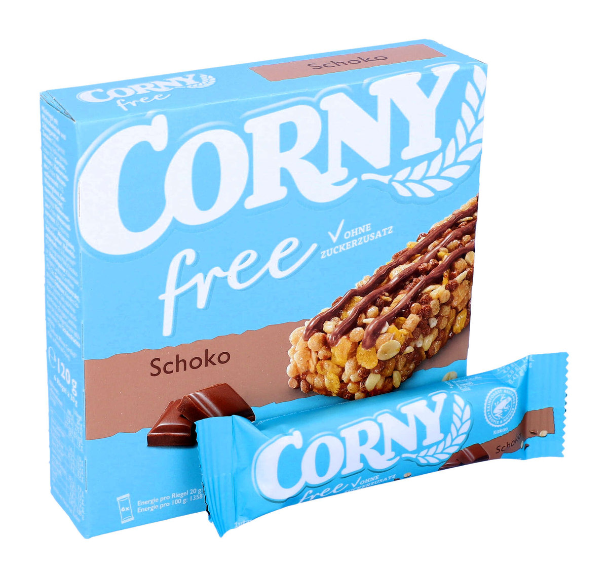Corny, baton zbożowy bez cukru, czekoladowy, 6 sztuk