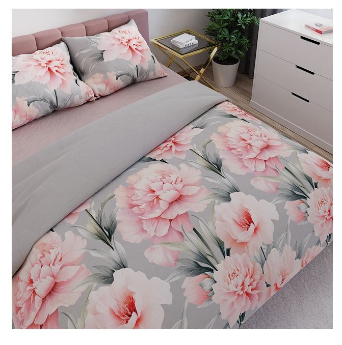 Pościel satynowa 160x200 Marigold kwiaty