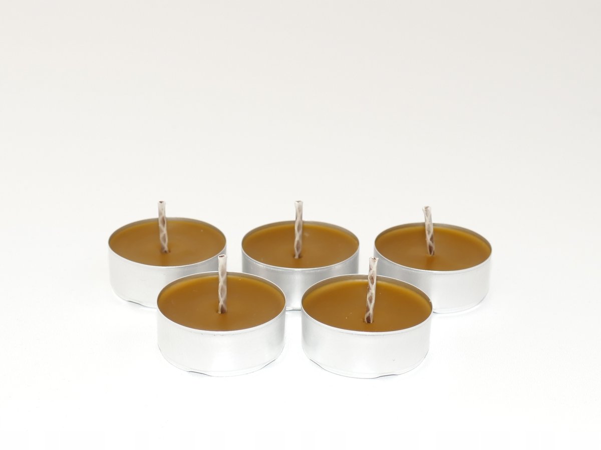 Tealight podgrzewacz herbaciarka pszczeli 5szt. zestaw naturalny
