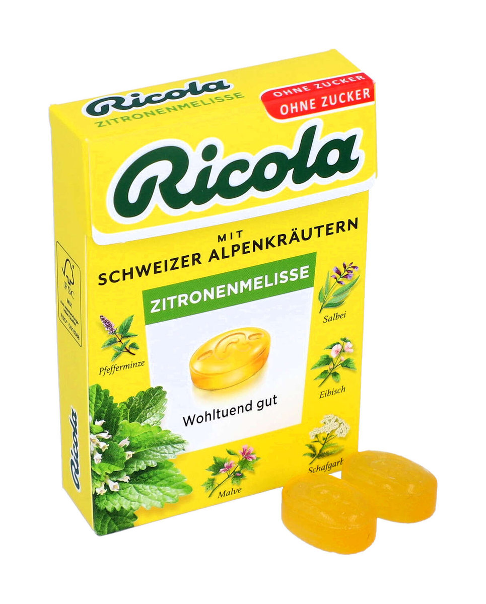 Ricola, cukierki ziołowe bez cukru, melisa cytryna, 50g