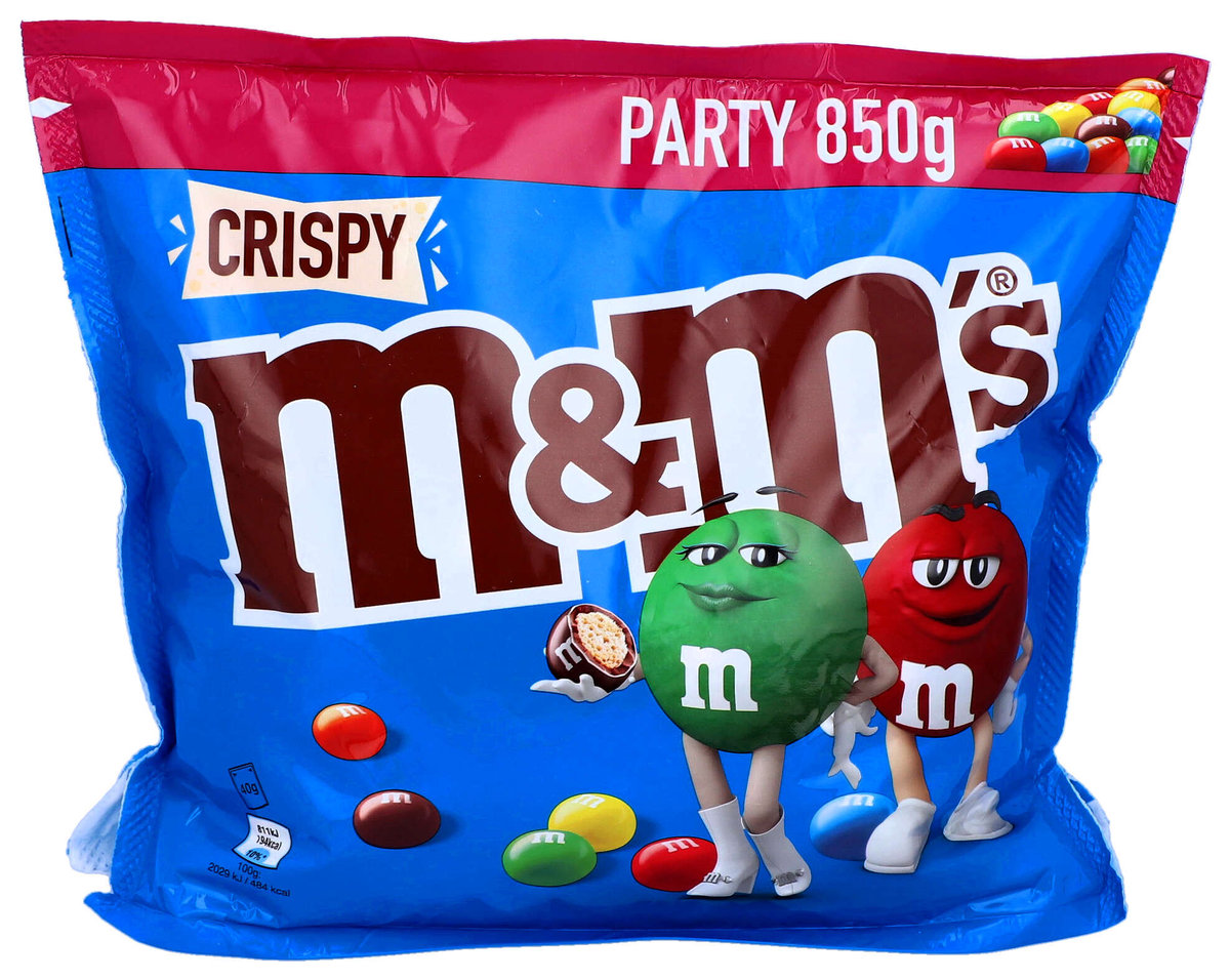 M&M's, cukierki draże czekoladowe Crispy, 850g
