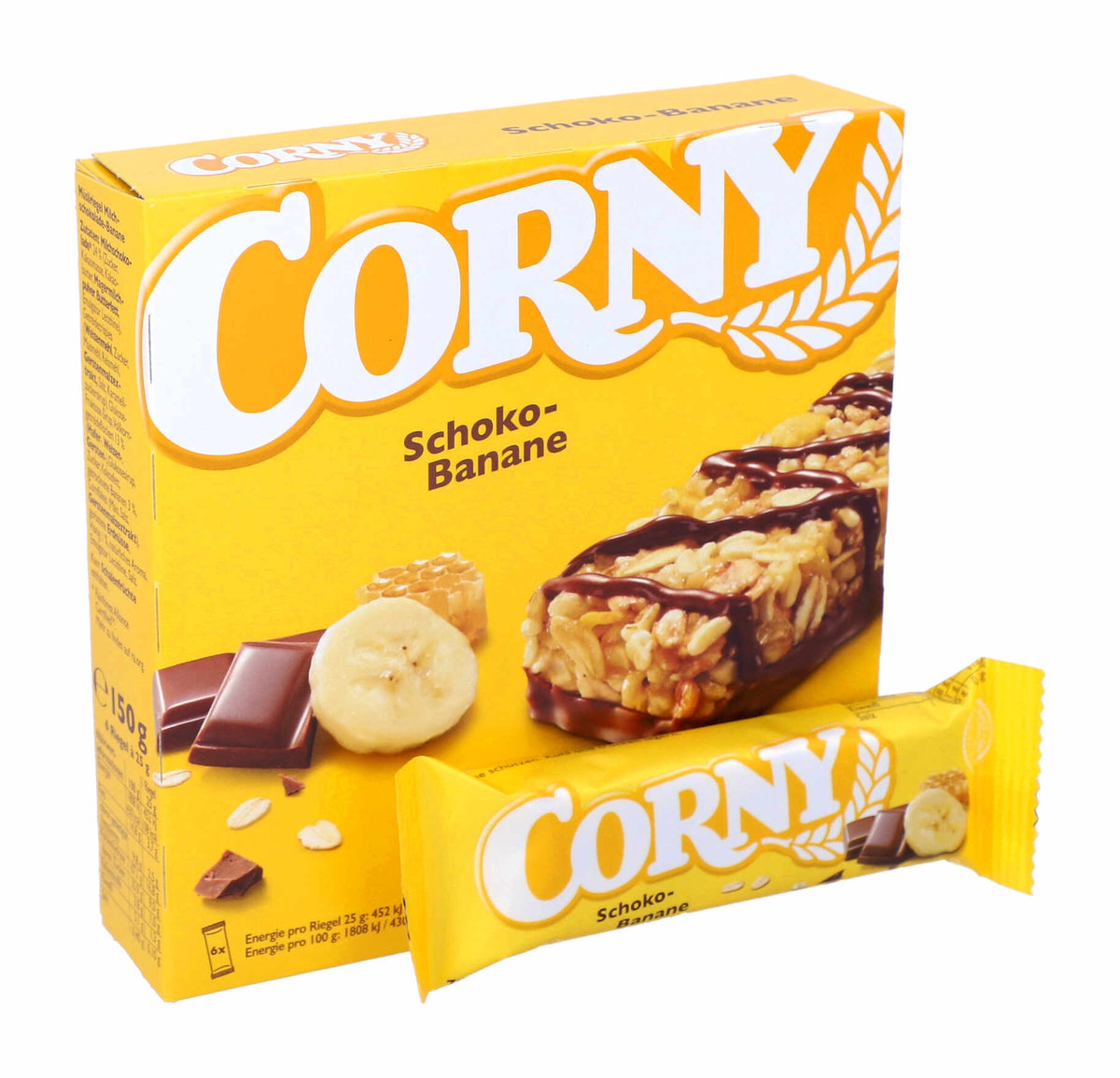 Corny, baton zbożowy, banan czekolada, 6 sztuk