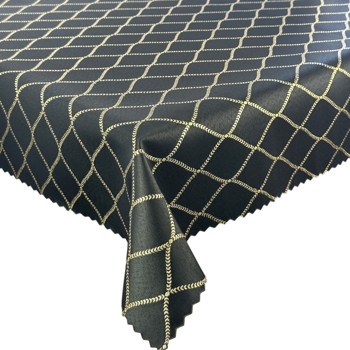 Dwustronny Obrus Plamoodporny Czarny Złoty-160x300 cm