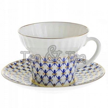 Filiżanka Fala Siatka Kobaltowa 150 ml Łomonosov