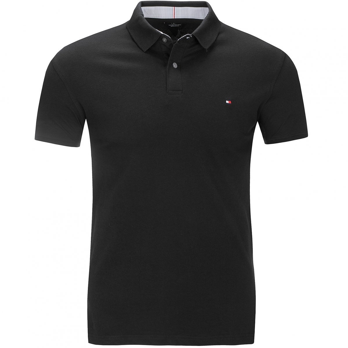 Tommy Hilfiger Koszulka Polo Polówka Męska Regular Fit Czarna Mw0Mw17770 M