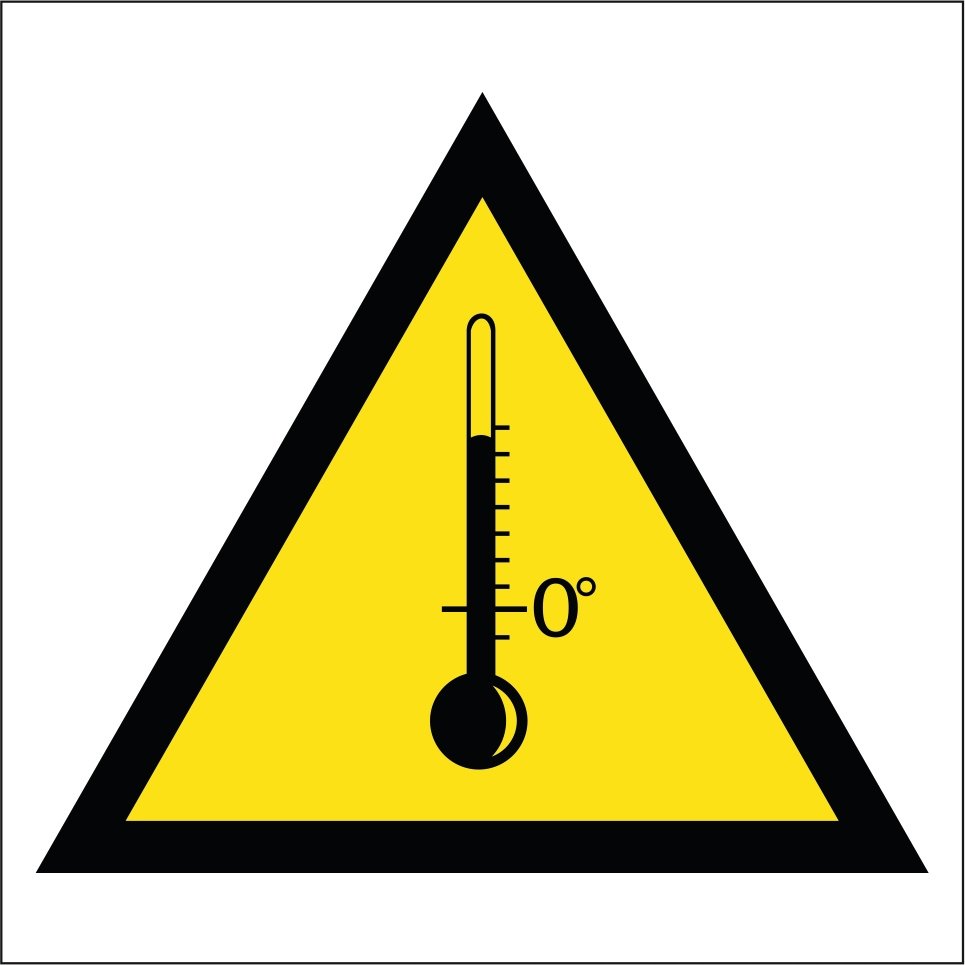 Tabliczka Ostrzeżenie przed wysokimi temperaturami 15x15cm PCV 1mm