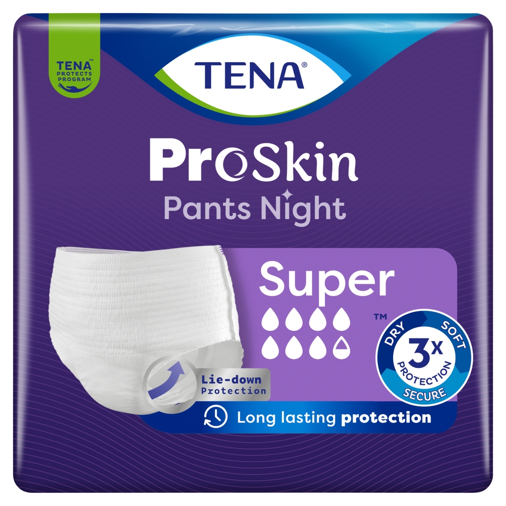 Tena Pants Proskin Majtki Chłonne Super Night L, 10 Sztuk