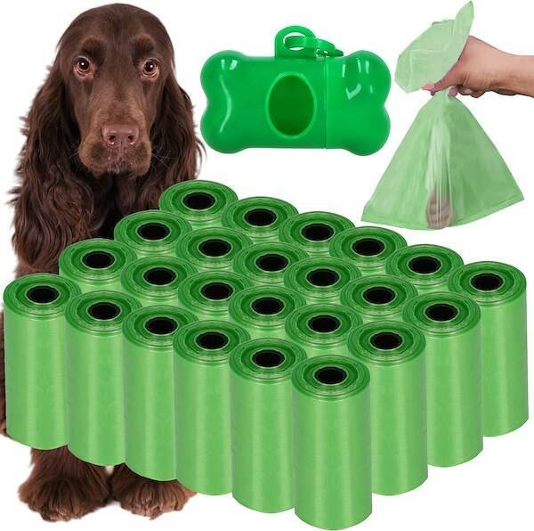 Springos Worki na odchody psa 432 szt. woreczki na psie odchody z etui 24 rolki, zielone UNIWERSALNY