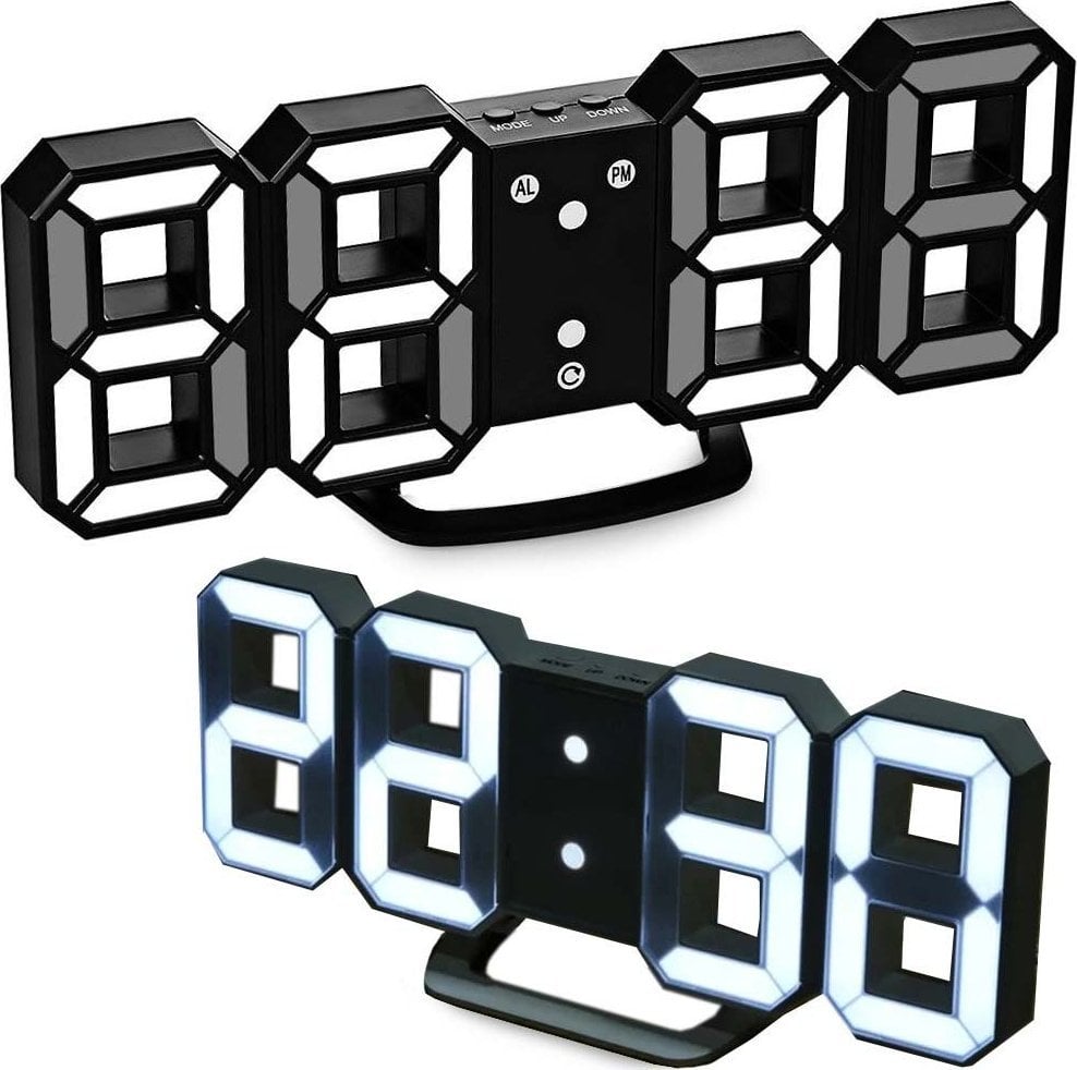 Verk Zegar budzik elektroniczny termometr z alarmem LED