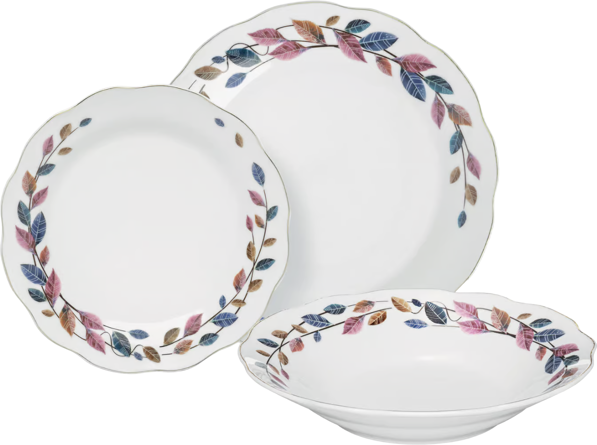 Serwis obiadowy Domotti Vergo porcelanowy dla 6 osób 18-elementowy
