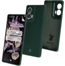 Bizon Silikonowe etui Soft Case do Motorola Edge 50 Fusion, ciemnozielone