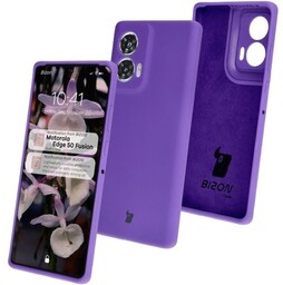 Bizon Silikonowe etui Soft Case do Motorola Edge 50 Fusion, fioletowe