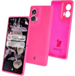Bizon Silikonowe etui Soft Case do Motorola Edge 50 Fusion, neonowo-różowe