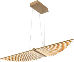 ŻYRANDOL w formie skrzydeł z matowo złotym wykończeniem, źródło światła LED, designerski styl