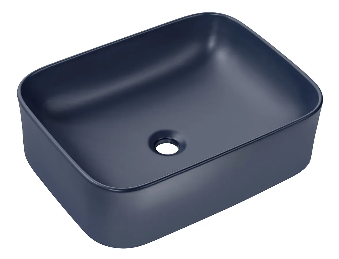 Elior Granatowa ceramiczna umywalka nablatowa D1-P45