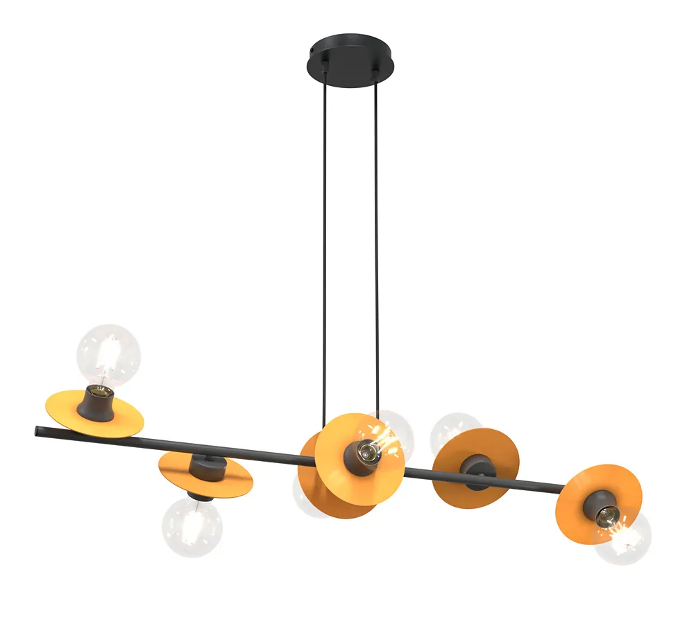 Nowoczesna czarno-pomarańczowa lampa wisząca - D159 R1-A27