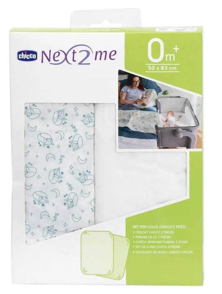 Prześcieradło do łóżeczka Next2me foxy 2szt - Chicco