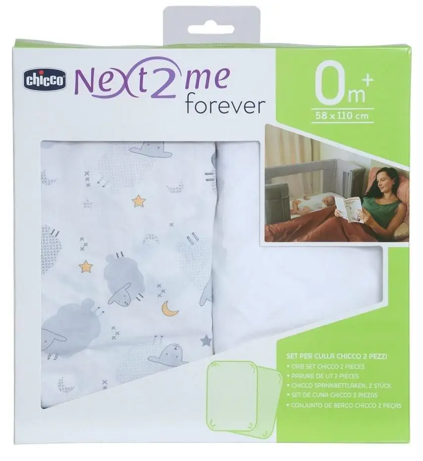 Prześcieradło Next2me Forever grey sheep 2szt - Chicco