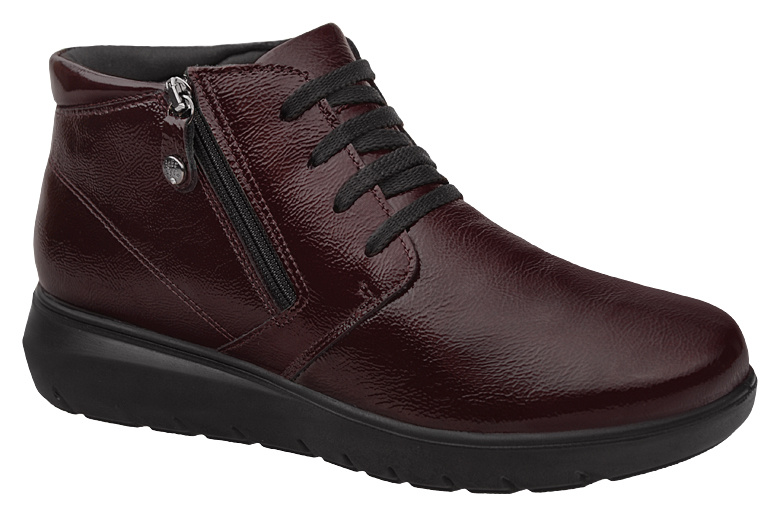 Włoskie Trzewiki Botki IMAC 656010 4093/019 Bordeaux Bordowe na Zamek Extra Wide
