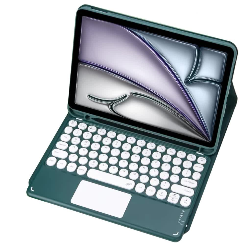 Etui z klawiaturą Bluetooth touchpad do iPad Air 11 Gen6 (Zielone)