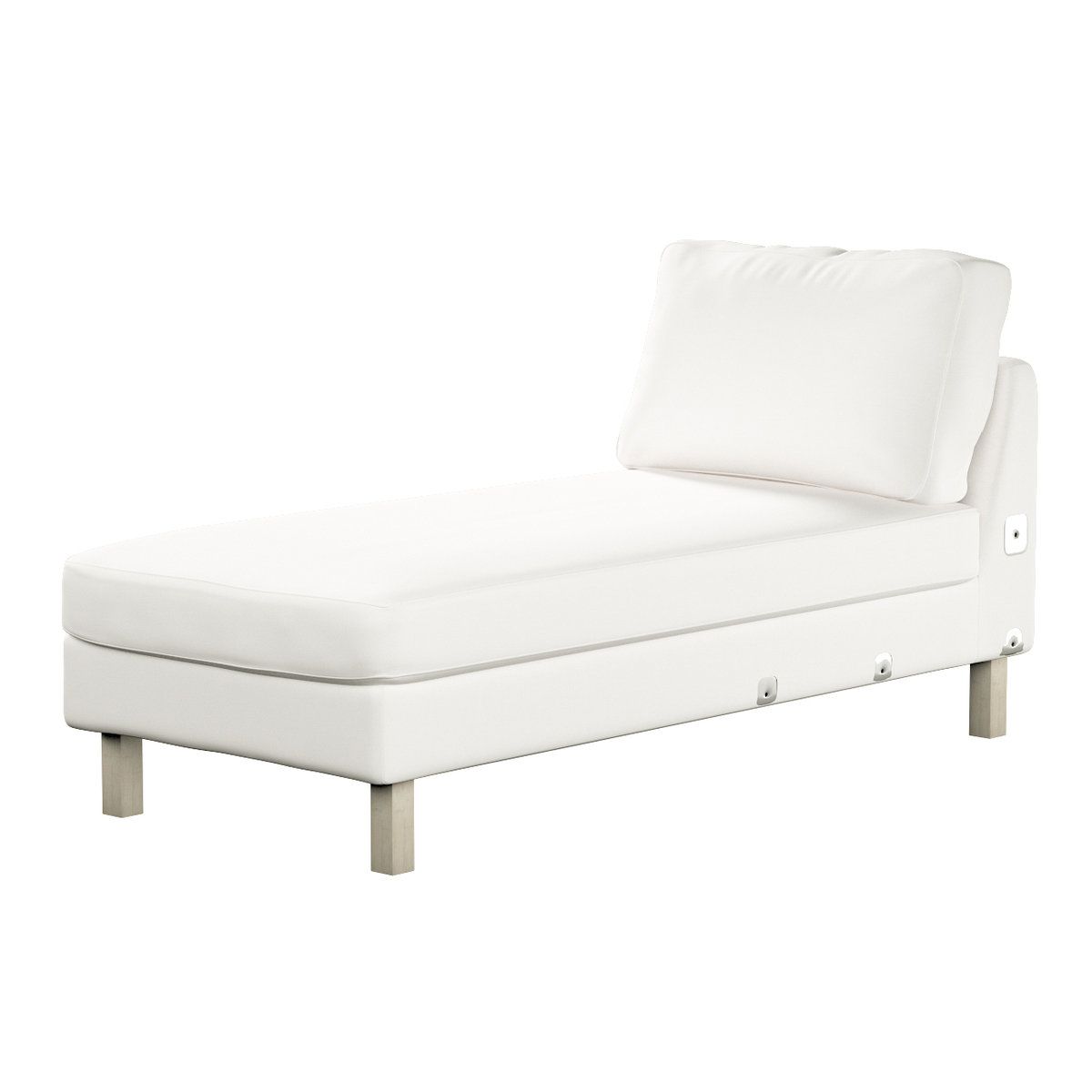 Pokrowiec na szezlong Karlstad dostawka, krótki, biały, 80 x 160 x 80 cm, Cotton Panama