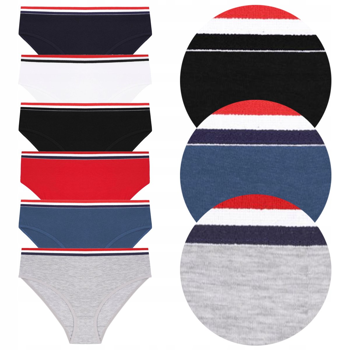 6x FIGI MAJTKI DAMSKIE Bawełniane Kobiece Zestaw 6 Pak MORAJ r. M