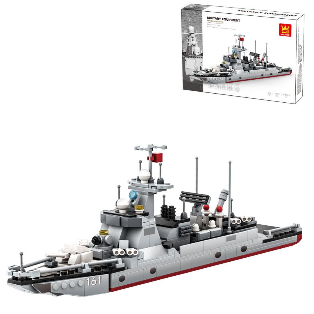 Klocki konstrukcyjne Wange 3518 - Okręt Type 052D Destroyer, 376 elementów