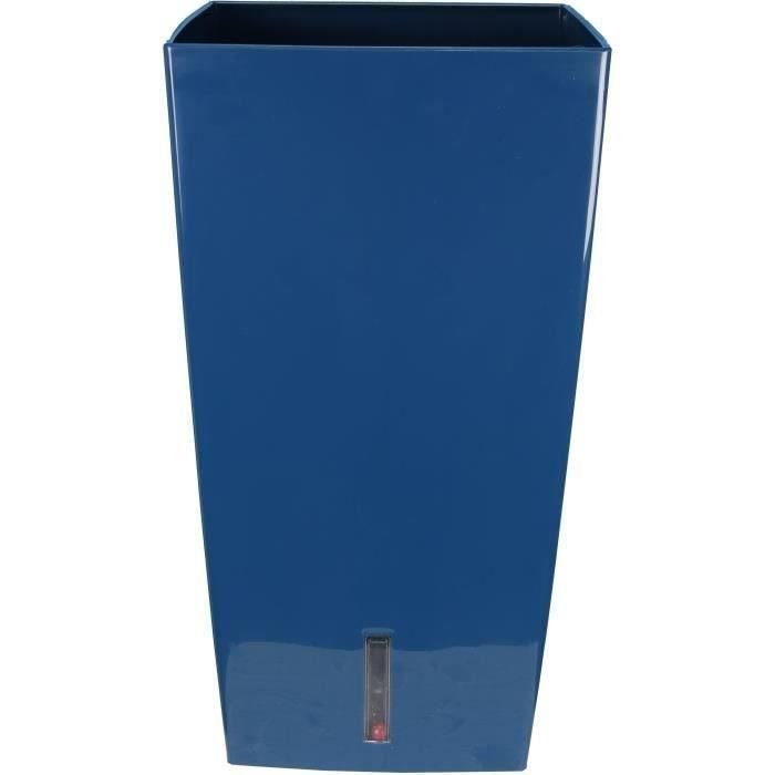 Kwadratowa skrzynka na kwiaty RIVIERA EVA NEW HAUT - Plastik - 52x52 cm - Niebieski