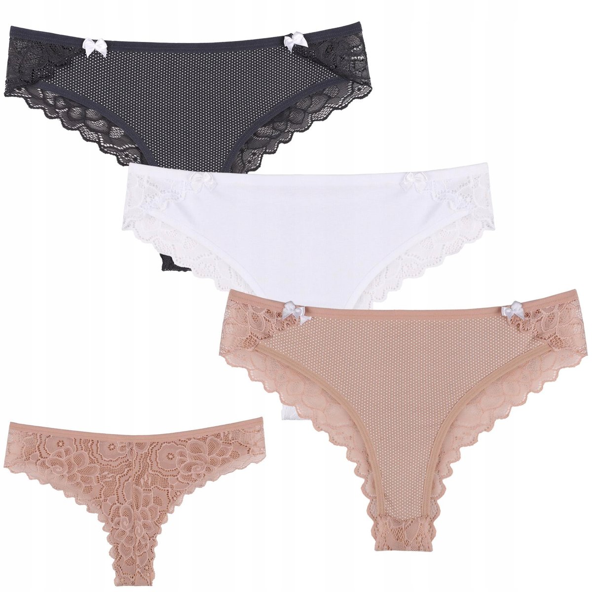 FIGI MAJTKI DAMSKIE Kokarda Koronka 3 Sztuki Moraj r. XXL