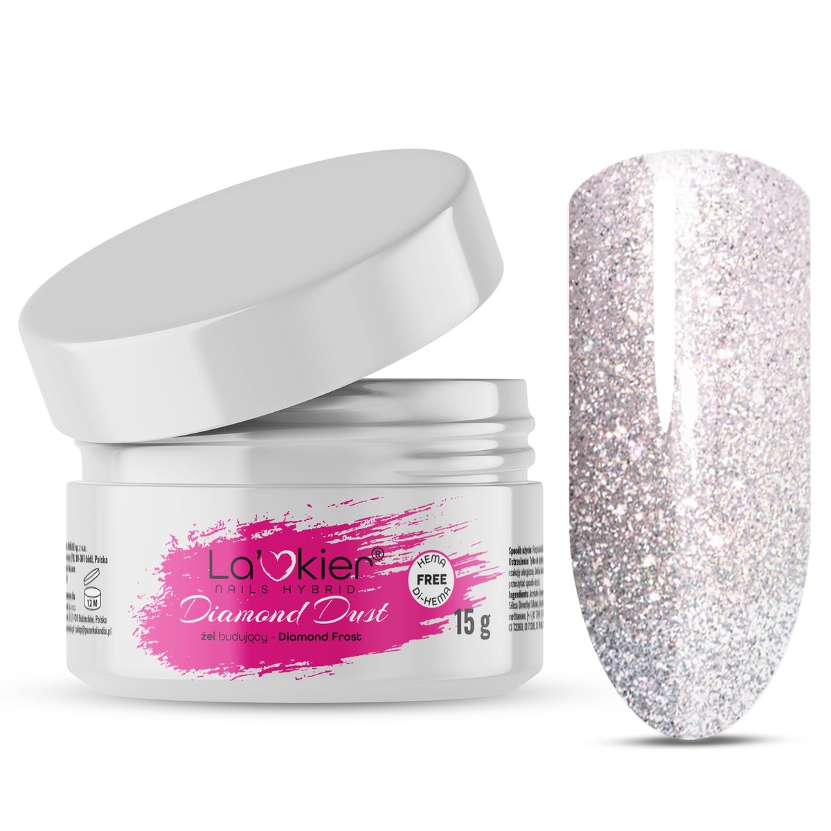 La'kier Żel Budujący Do Paznokci UV LED 15g Tixotropia DIAMOND DUST FROST