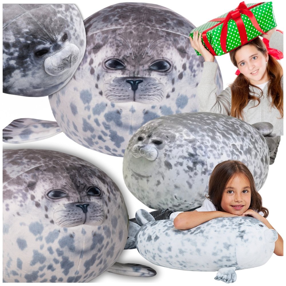 Foka pluszowa zabawka ryba maskotka poduszka miękka przytulanka xxl 60 cm