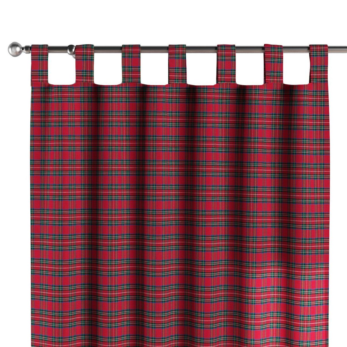 Zasłona na szelkach 1 szt., czerwona kratka, Christmas
