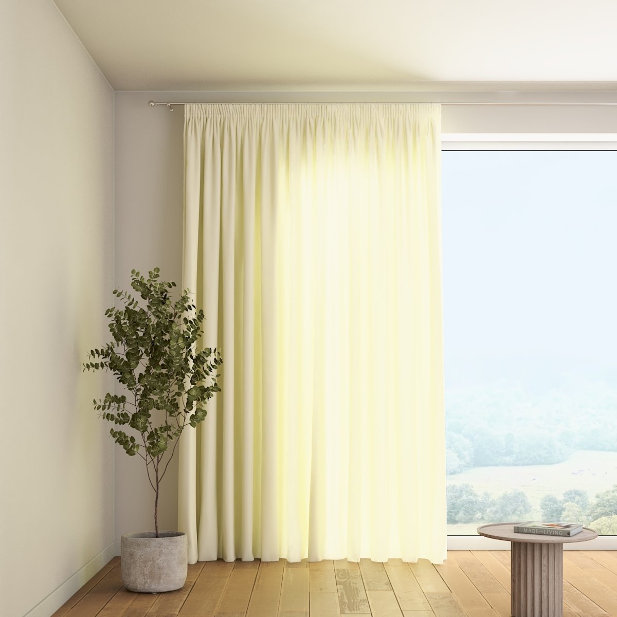 Zasłona na taśmie marszczącej 1 szt., prześwitująca, ecru, Romantica